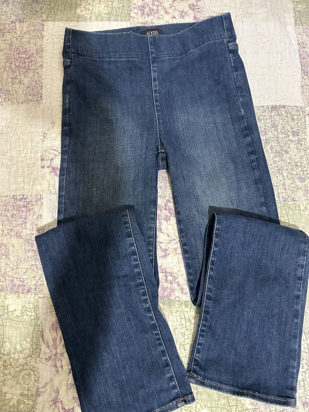 NYDJ Women’s Blue Med Wash Denim Jeans Pull-on Regular Size S